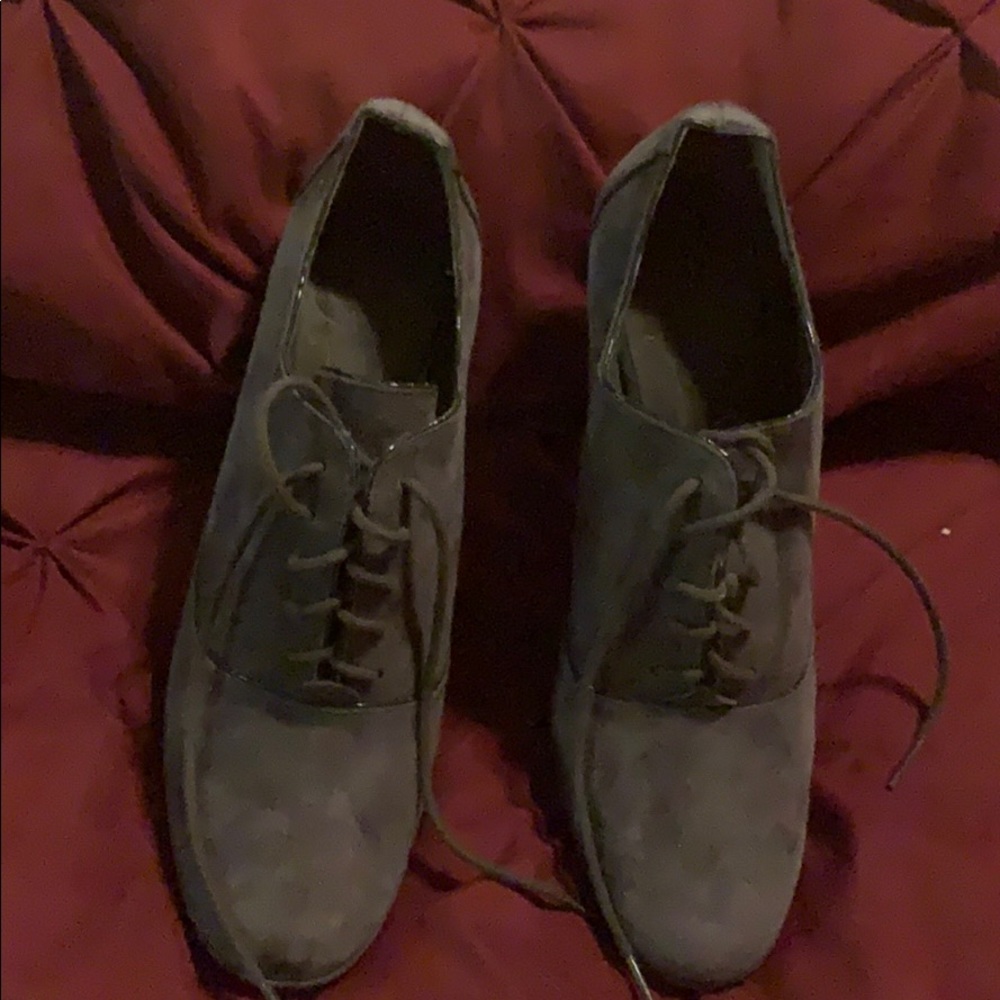 Grey suede granny shoe/ boots